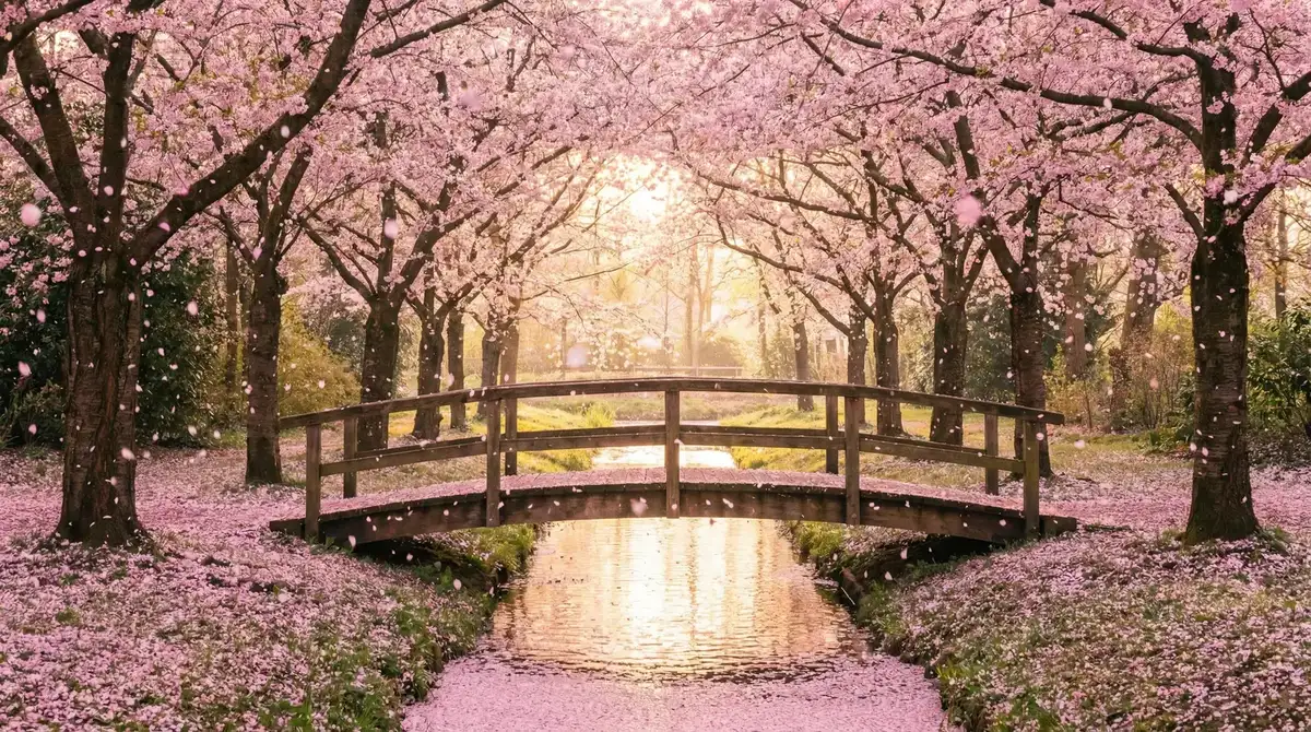 樱花桥畔 - 实战直播 唯美风景